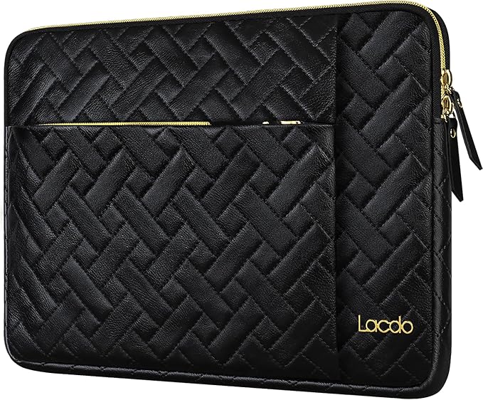 Lacdo 13 Inch Laptop Sleeve Case for 13 inch New MacBook Air M4 A3240 2025, M3 A3113, M2 A2681, M1 A2337 A2179 A1932 2024-2018 | 13" MacBook Pro M2/M1 A2338 A2251 A2289 Computer Bag, Elegant Black
