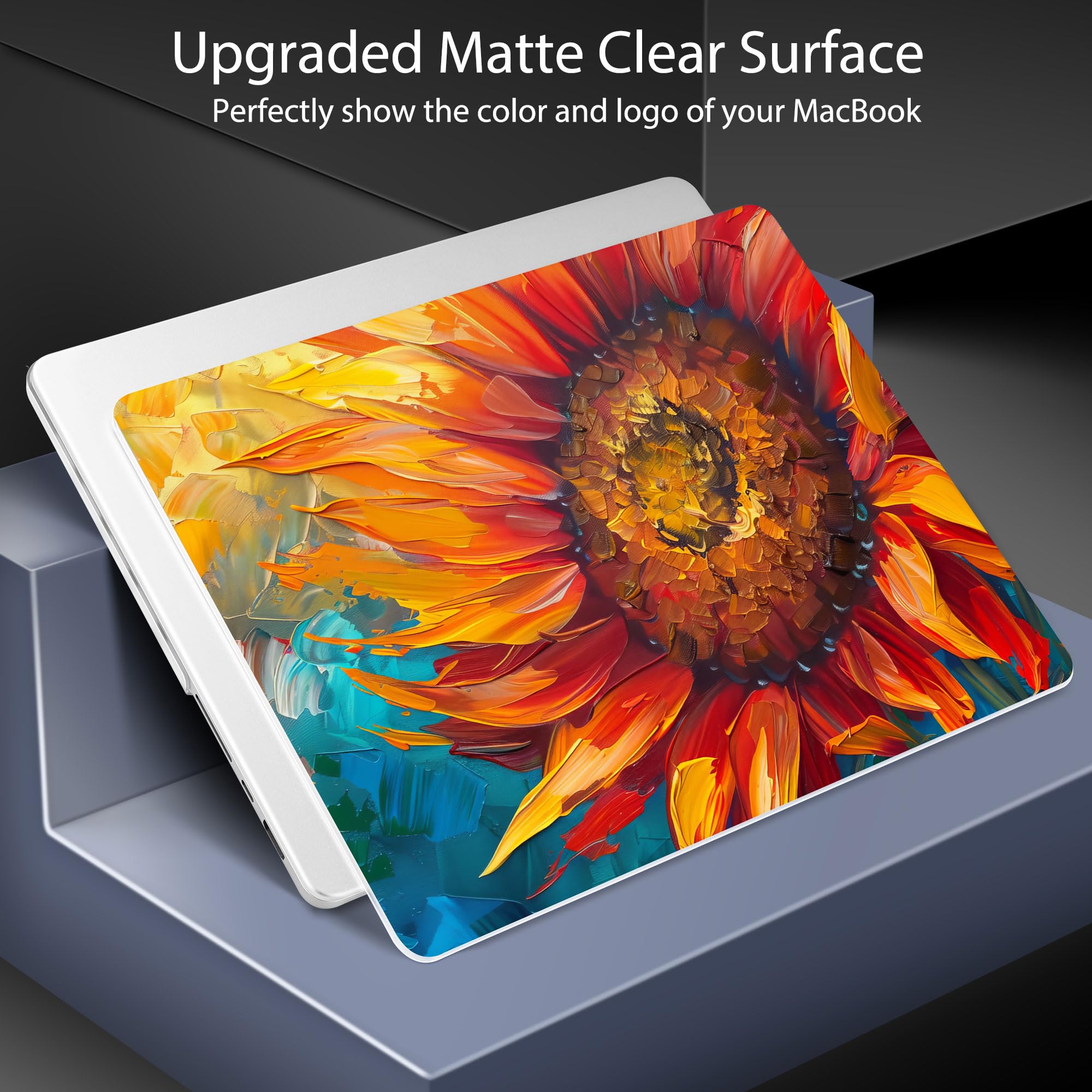 Lepeoac Case for MacBook Pro 16 inch Case 2026-2021 | M5 A3429 A3428 M4 M3 M2 M1 Pro/Max | Protective Hard Shell Laptop Cover with Screen Protector & Keyboard Cover | Sunflower