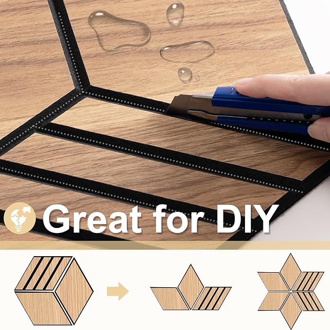 Mollywell Hexagon Acoustic Panels, Natural Oak TH4, 14x12x0.4 Inch, 12 Pack |Wood Veneer|High Density Sound Proofing Wall Panels|Self Adhesive Sound Dampening Felt Wall Tiles|Home Theater|Gaming Room|