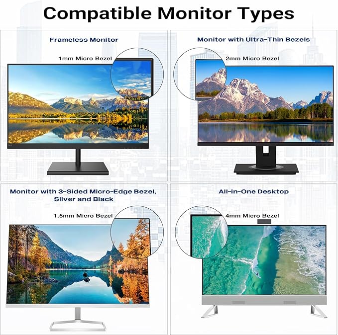 FILMEXT [2 Pack 21.5 Inch Computer Privacy Screen Filter for 16:9 All-in-One Desktop/Frameless Monitor- Removable Blue Light UV Blocking Privacy Shield for Thin Bezel Computer