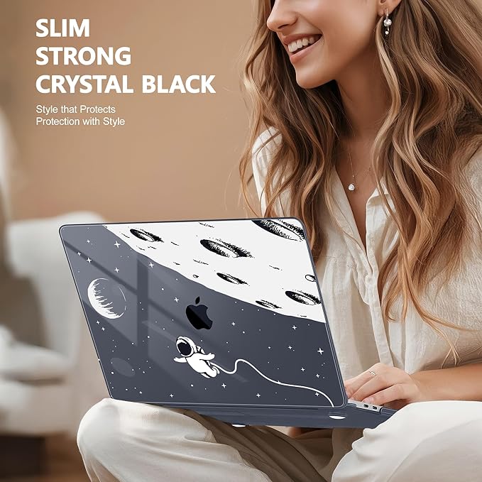 May Chen for MacBook Pro 13 inch Case 2022 2021 2020 Release A2338 M2 M1 A2289 A2251, Plastic Crystal Hard Shell Case Cover for MacBook Pro 13 inch Touch Bar Fits Touch ID, Astronaut Flight