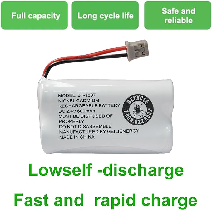 GEILIENERGY BT1007 BT1015 Phone Battery Compatible BT-1007 BT-1015 BT-904 BBTY0460001 BBTY0510001 DCX150 DECT1500 D1484 HHR-P506 HHR-P506A Handset Cordless Telephone(6 Pack)
