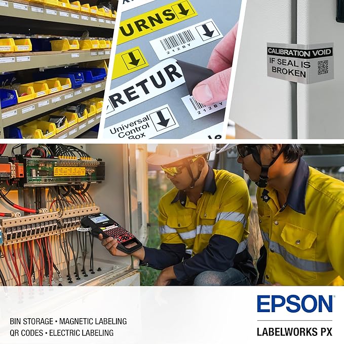 LABELWORKS Epson LW-PX700 Industrial Label Maker Kit - Compatible with Large Variety of Tape Types, Portable Handheld Label Printer