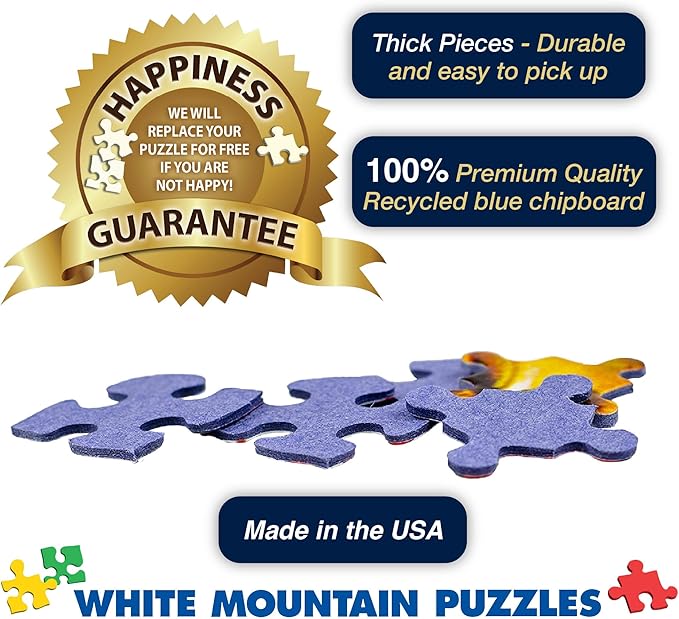 White Mountain Family Retreat Fall Puzzles 1000 Pieces Scenic Lake Cabin Puzzle for Adults and Families