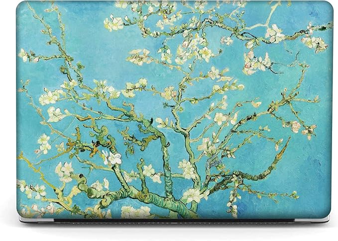 Berkin Arts Compatible with MacBook Air 13 inch Cover, 2022-2018 Release A1932 with Touch ID with Keyboard Cover & Screen Protector Cloisonnism (Almond Blossom by Van Gogh)