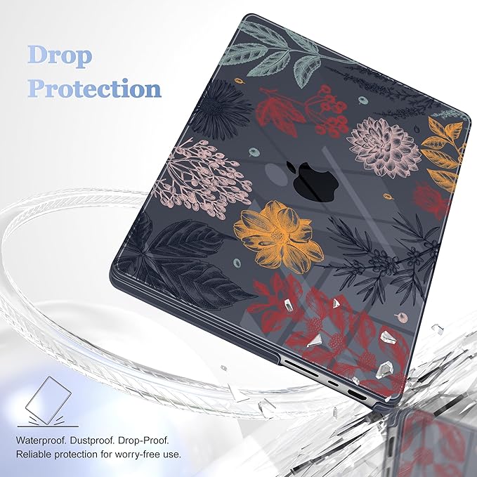for MacBook Pro 16 inch Case 2021 2022 2023 2024 Release A3186 A3403 M4 A2991 M3 A2780 M2 A2485 M1 Pro/Max, Hard Shell Case with Screen Protector & Keyboard Cover, Autumn Leaves