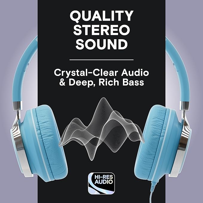 ARTIX CL750 USB C Wired Headphones with Mic & Volume Control Noise Isolating for iPhone 15-16, Samsung Computer Earphones Wired, On-Ear with Wire, Plug in and Play