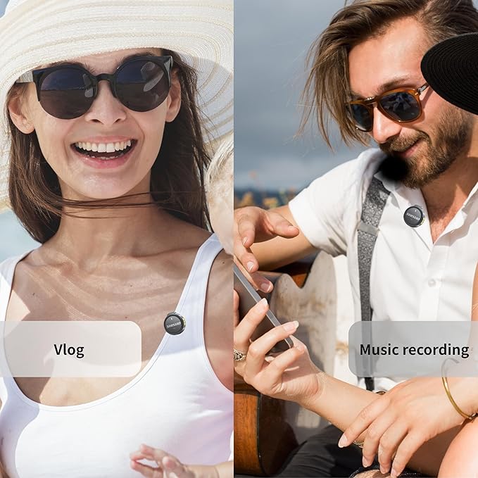 Pro Lavalier Microphone for Podcast Recording, Wireless Clip-On Mic with Pocket Charging Case, Compatible with iPhone Android PC MacBook for YouTube Vlogging Video