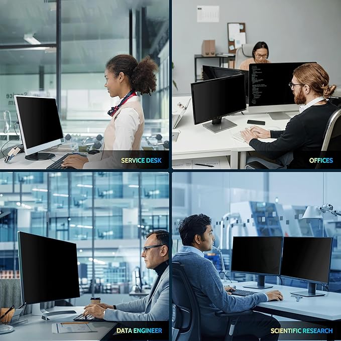 [2 Pack] 34 Inch Privacy Screen for Computer Curved Monitor 21:9 Aspect Ratio, Eye Protection Anti Blue Light Glare Shield, 34inch Removable Black Blackout Anti Spy Desktop Security Private Filter