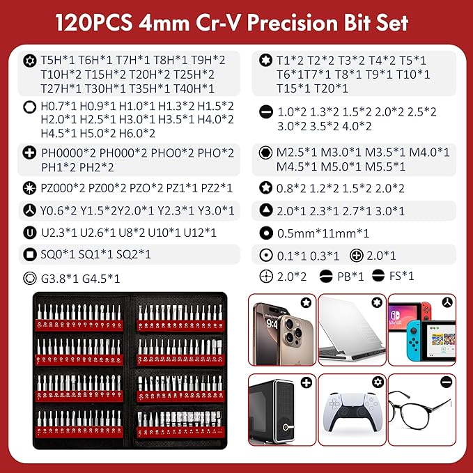 XOOL 200 in 1 Precision Screwdriver Set, Electronics Repair Tool Magnetic Driver Kit with 164 Bits for Phone, MacBook, Computer, Laptop, PC, Tablet, PS4, Xbox, Nintendo, Game Console