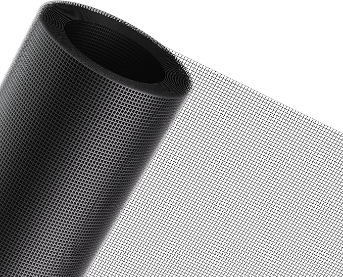 MAGZO Window Screen Replacement Mesh 48"W x 99"L - DIY Adjustable Polyester Pet Proof Screen Door Mesh for Patio Sliding Doors Window Screen Repair Kit, Durable, Washable, Black