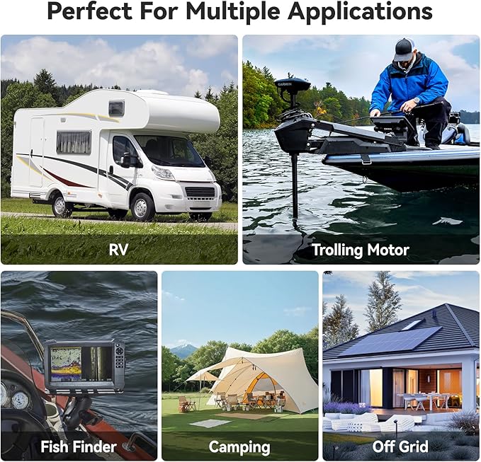 Power Queen 12V 100Ah MINI LiFePO4 Lithium Battery, Deep Cycle Battery with Upgraded 100A BMS, Max 1280W Energy, Up to 15000 Cycles & 10-Year Lifespan for RV, Solar, Trolling Motor & Camping