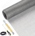 Screen Repair Kit Easy DIY Project 59" x 106" Fiberglass Screen Mesh with Rolling Tool and Screen Retainer Spline Screen Replacement kit for Windows Sliding Doors and Patio Screens (59" x 106", Gray)