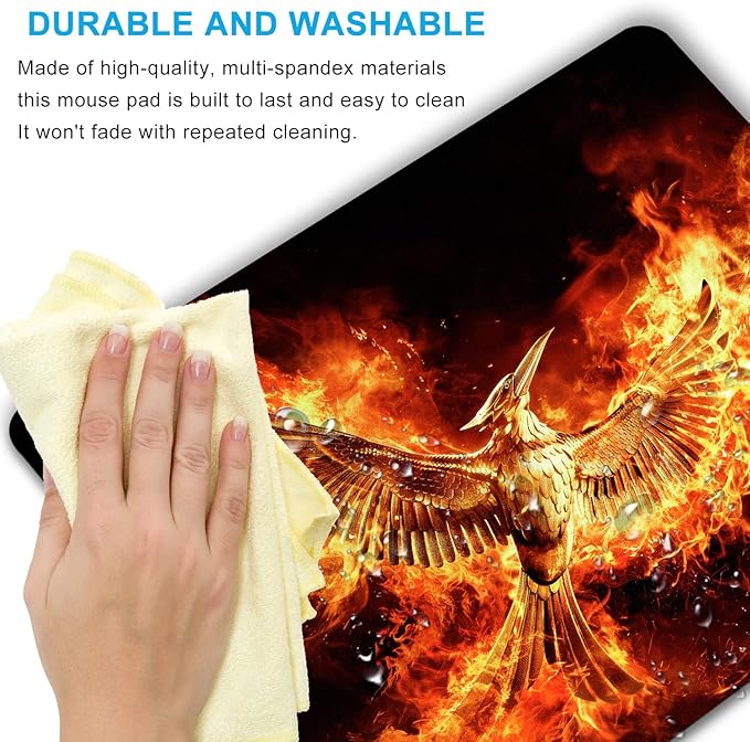 Cool Phoenix Mouse Pad Personalized Design, Non-Slip Surface, Rubber Base, Small Office Desk Pad for Computers and Laptops