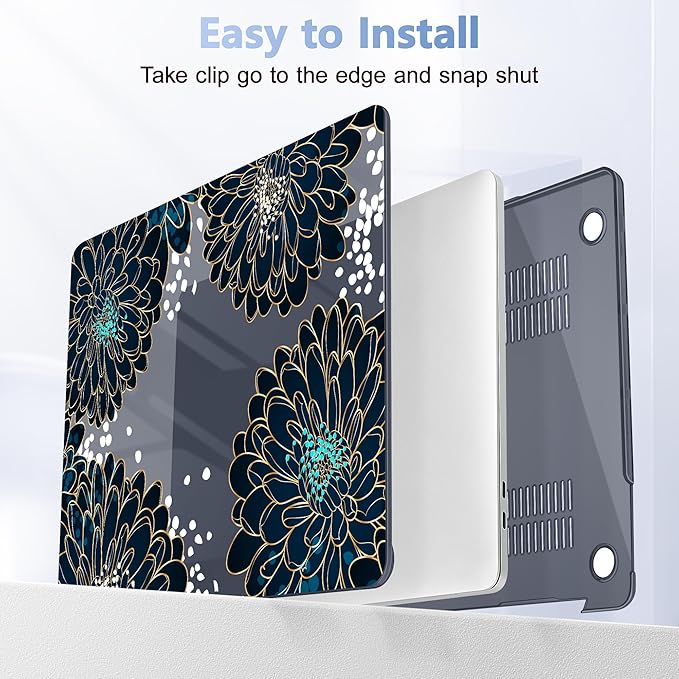 for MacBook Pro 16 inch Case 2019 2020 Release Model A2141, Plastic Hard Shell Cover with Keyboard Cover & Screen Protector for MacBook Pro 16 inch with Touch Bar & Touch ID, Luxury Floral