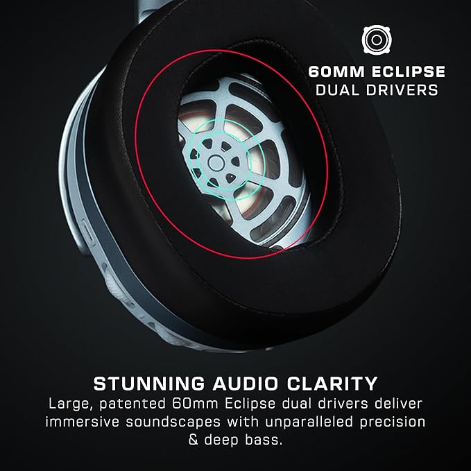 Turtle Beach Stealth 700 Gen 3 Wireless Multiplatform Amplified Gaming Headset for PS5, PS4, PC, Mobile – 60mm Drivers, AI Noise-Cancelling Mic, Bluetooth, 80-Hr Battery, Dual Transmitters – White