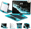 Transparent Case with Keyboard for iPad Air 13 Inch (M3/M2, 2025/2024), iPad Pro 12.9 Inch (6/5/4/3 Gen),7-Color Backlit,Magic Wireless Keyboard, 360°Rotating,with trackpad,Pencil Holder,Blue