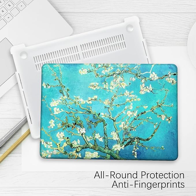 Compatible with MacBook Pro 13 inch Art Case Skin, 2022, 2021, 2020-2016 Release A2289/A2251/A2338 M1 Flower Durable Hard Shell with Keyboard Cover & Screen Protector (Almond Blossom by Van Gogh)