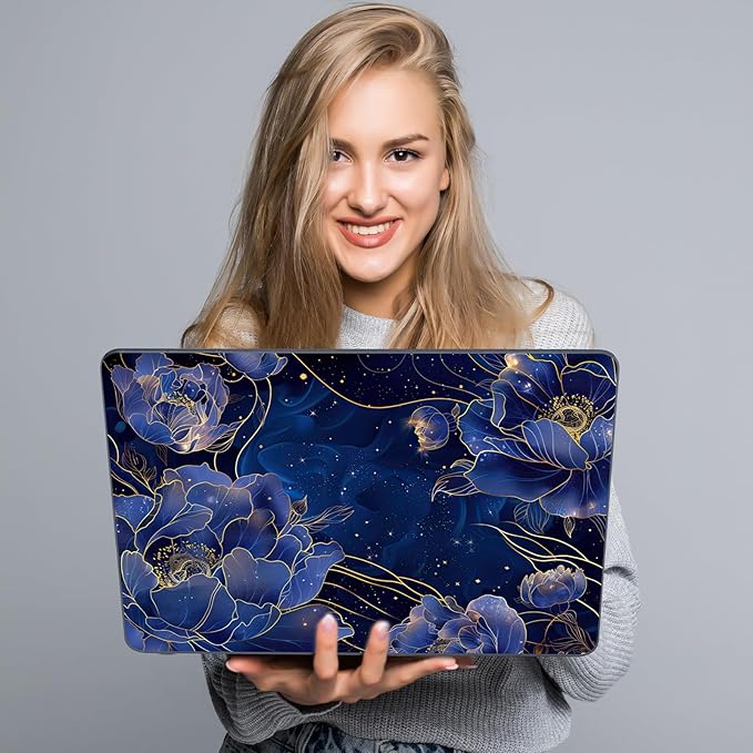 Compatible with MacBook Air 15 inch Case, M4 A3241/M3 A3114/M2 A2941 (Released 2025 to 2023), Hard Shell, Keyboard Cover, Screen Protector, Webcam Cover & Type-C Adapter, Starry Flower