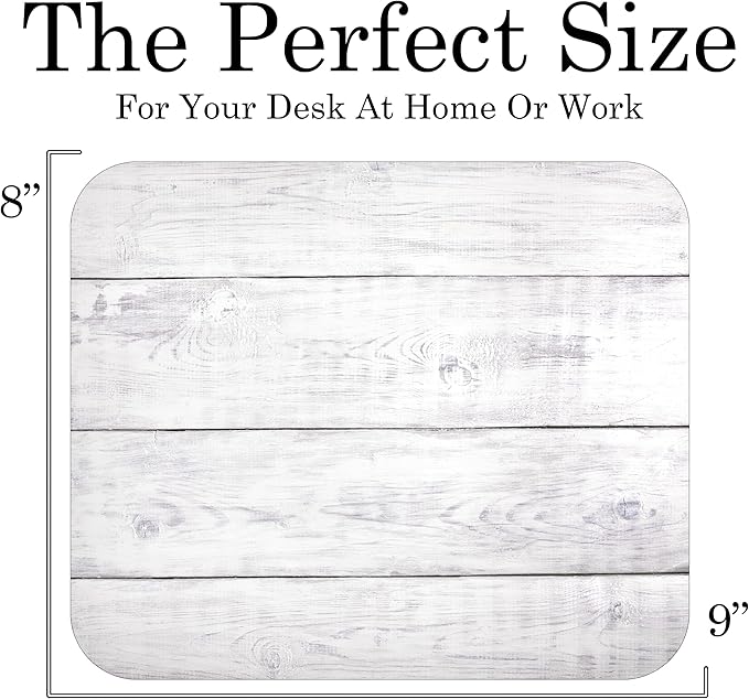 White Wood Decorative Colorful Mouse Pad Mat Mousepad for Desk Computer Laptop PC Gaming Home or Office Gift (White Wood MP67)