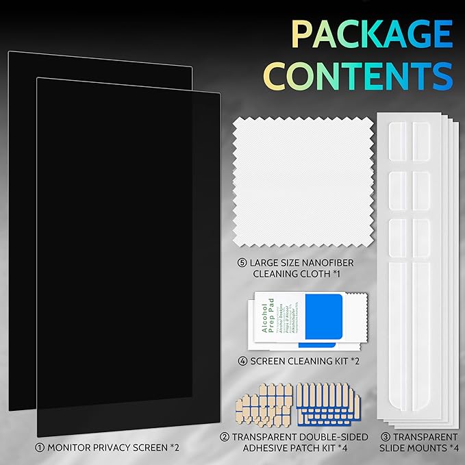 [2 Pack] 34 Inch Privacy Screen for Computer Curved Monitor 21:9 Aspect Ratio, Eye Protection Anti Blue Light Glare Shield, 34inch Removable Black Blackout Anti Spy Desktop Security Private Filter