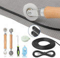 Window Screen Door Repair Kit Include Window Screens Mesh 48"x117" with All Tools in Window Screen Replacement(Screen Rollers, Splines, Hook), Yolovit