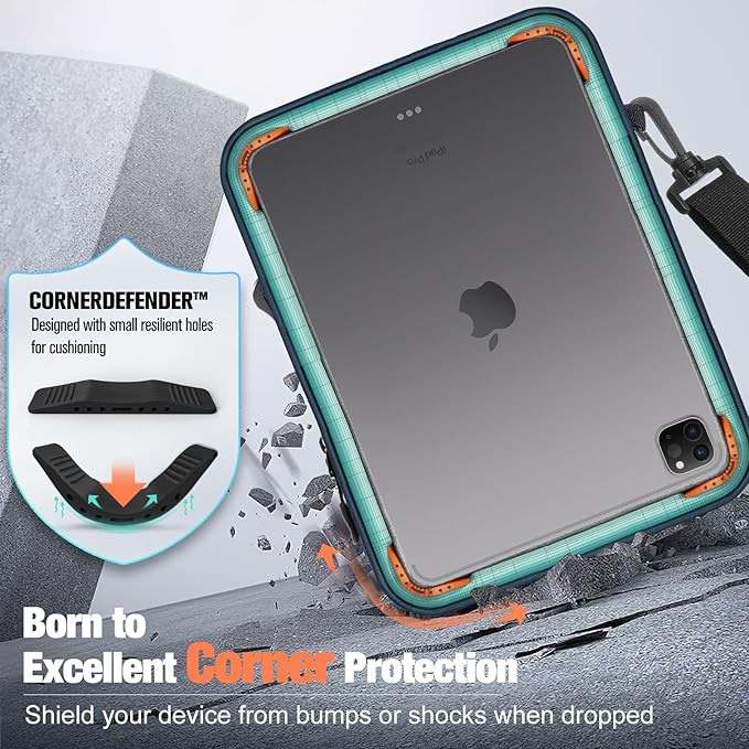 MoKo 9-11 Inch Tablet Sleeve Bag, Fits iPad Air/Pro 11 inch, iPad 10th Gen 10.9, Tab S9 11, Multifunctional Bag with Shoulder and Headphone Port, Indigo