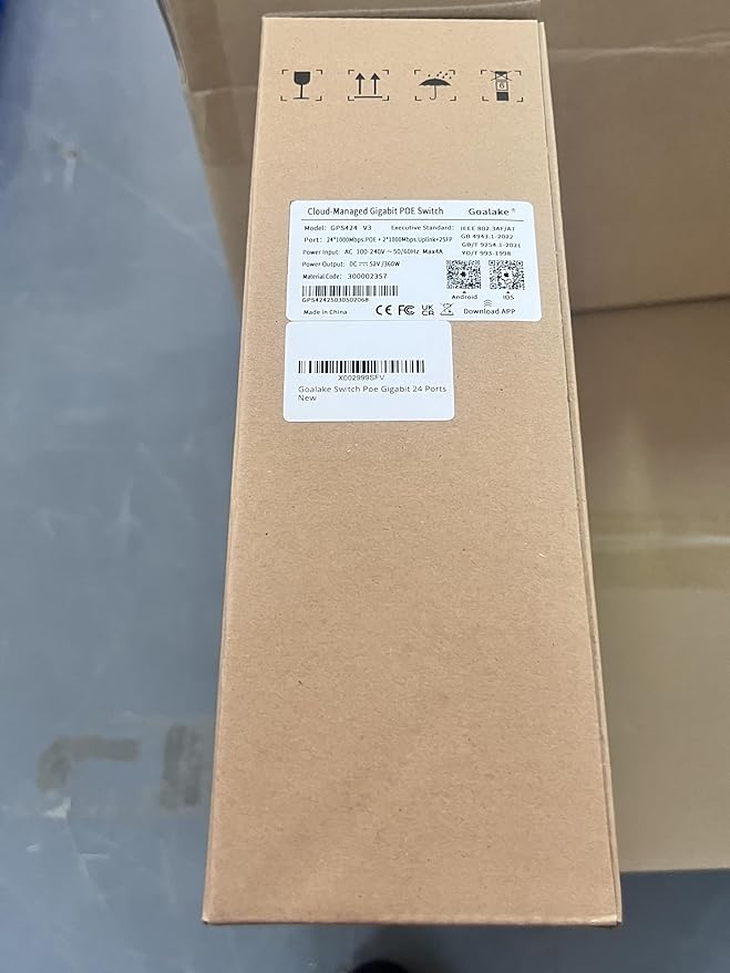 Poe Switch, 24 Ports Gigabit PoE Switch, (24 Ports Gigabit PoE+ 2 Gigabit Uplink+ 2 SFP Slot) Managed Gigabit Ethernet Switch, 24 Poe Ports @360W, Web/APP Smart Managed, Remote Detection/Restart