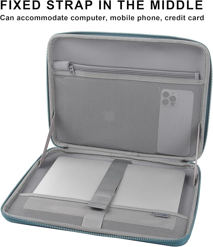 DOMISO 17 Inch Laptop Case Rugged Sleeve Waterproof Hard Shell Protective Cover Fits Most 17-17.3" Laptops/Dell XPS 17 / HP Envy 17 (Teal)
