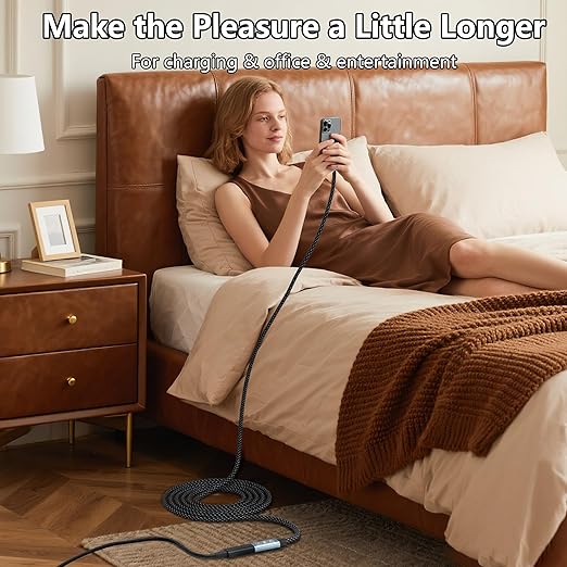 USB C Extension Cable 6.6FT, 20Gbps/240W USB3.2 Type C Extender Cord, 4K@60Hz Video Output Nylon Braided USB C Male to Female Extension Charging Cable Compatibility with Thunderbolt 4/3