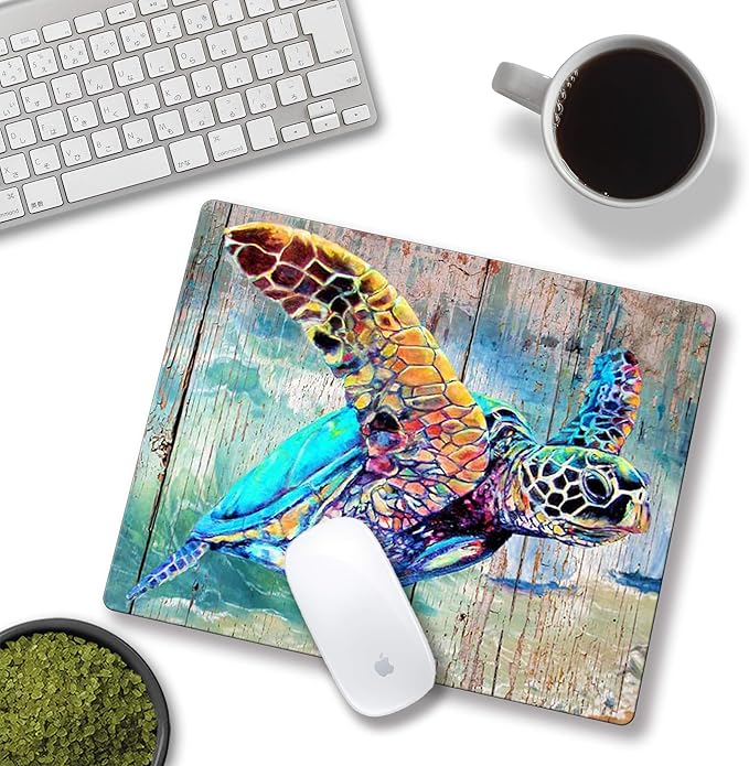 Turtle Mouse pad, Personalized Computer Mousepad, Office Decoration Accessories Gift, Non-Slip Rubber Mouse mat for Laptop