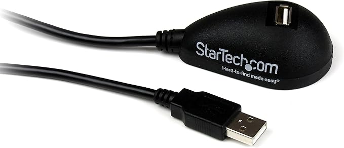 StarTech.com 5ft USB 2.0 Extension Cable - Male to Female - 5 ft USB A to A Extension cord for Laptop, Desktop, Tablet, Webcam & More (USBEXTAA5DSK) , Black