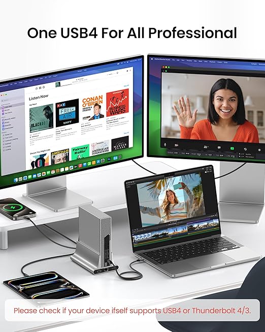 Silkland USB 4 Cable for Thunderbolt 4 Cable, 40Gbps Data Transfer, 240W Fast Charging, Supports 8K/5K@60Hz, 4K@240Hz, USB C Thunderbolt Cable 2.6FT, Compatible for MacBook, SSD, Docking, iPhone 16/15