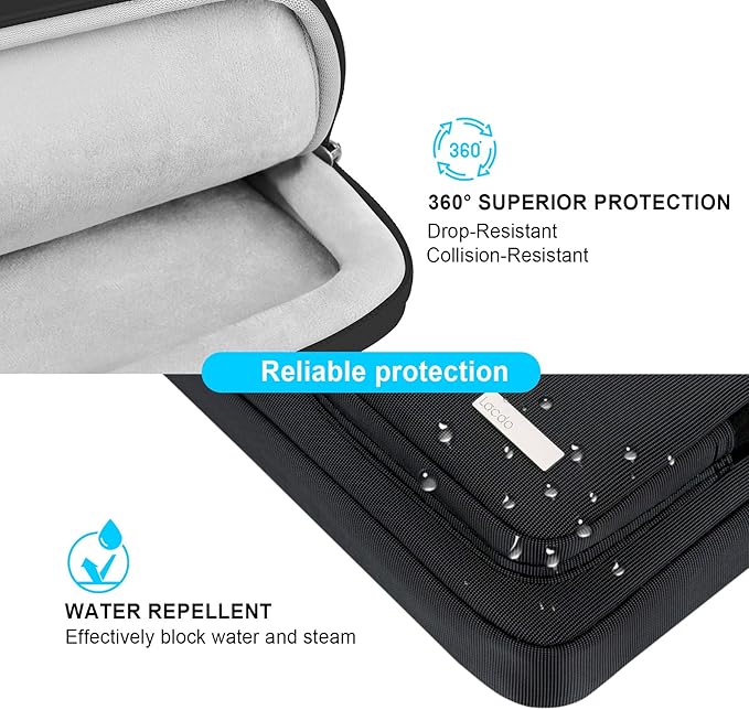 Lacdo 360° Protective Laptop Shoulder Bag, 14 inch Computer Bag for 14 inch New MacBook Pro M4/M3/M2/M1 Chips Pro Max A3112 A3401 A3185 A2918 A2992 A2779 A2442 2024-2021 Computer Messenger Bag, Black