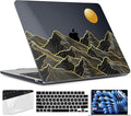TWOLSKOO Compatible with M4 MacBook Air 15 inch Case 2025-2023 Released Model M4 A3241 M3 A3114 M2 A2941, Plastic Hard Shell & Screen Protector & Keyboard Cover & Trackpad Film, Golden Mountain