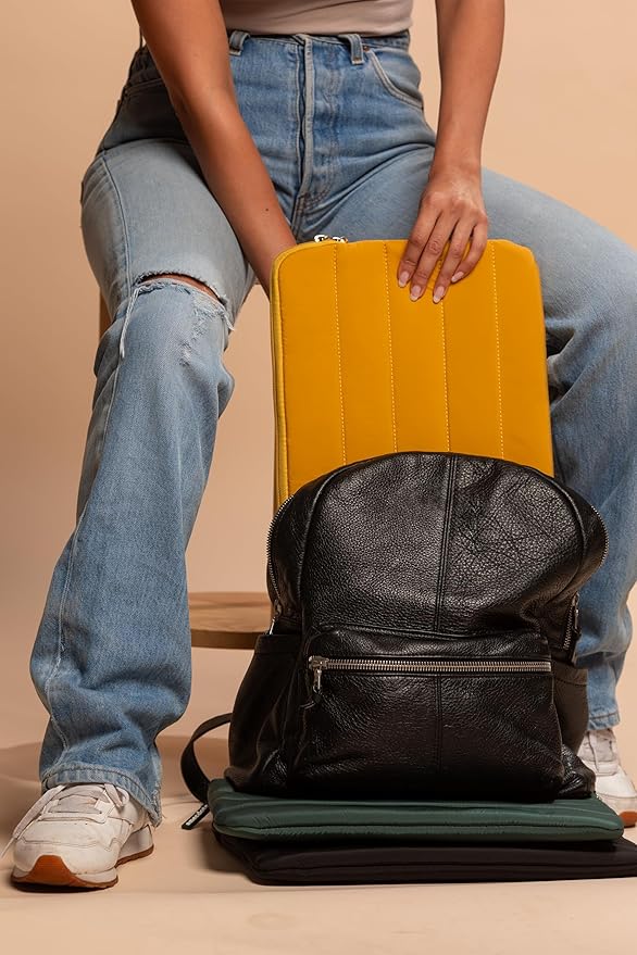 ANECDOTE Laptop Case 13-14 Inch – A Perfect Laptop Sleeve That is Compatible with MacBook Air/Pro and iPad Pro 12.9 – Fits in Your Bag, Made of 100% Nylon with Aesthetic Design (Marigold)