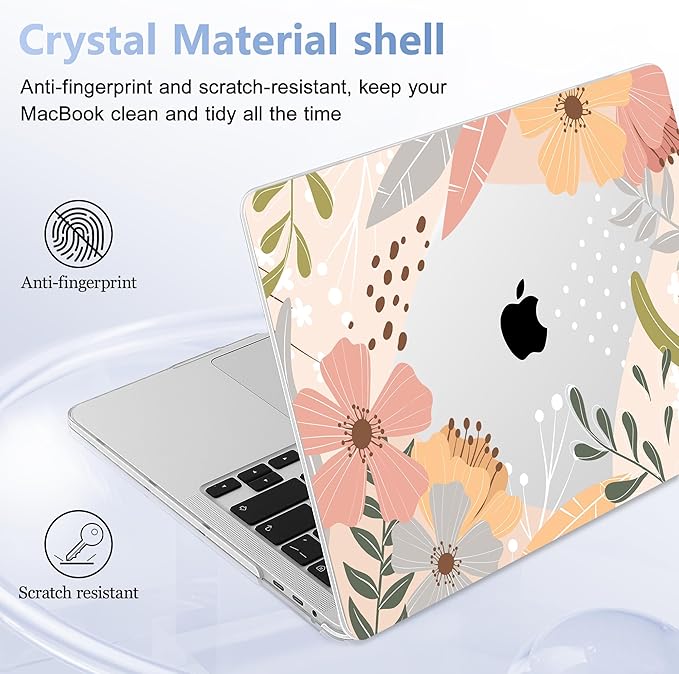 for MacBook Pro 16 inch Case 2019 2020 Release Model A2141, Plastic Hard Shell Cover with Keyboard Cover & Screen Protector for MacBook Pro 16 inch with Touch Bar & Touch ID - Floral P227