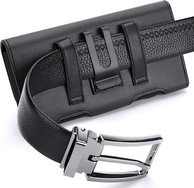 BECPLT for Samsung Galaxy S24+ S23+ S22+ 5G S23 FE 5G S21 FE 5G Holster Case, Galaxy S21+ 5G Leather Pouch Holster Case with Belt Clip Loops for Samsung Galaxy S20+ 5G S20 Plus S10 Plus S9 Plus -Black