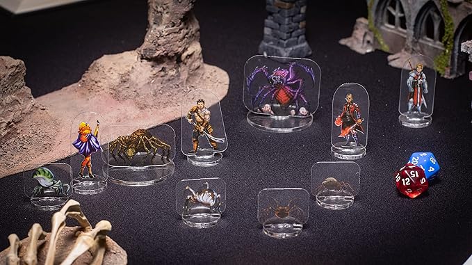 Arcknight Flat Plastic Miniatures: Demon Blood; 62 Unique Infernal-Themed Minis for DND 5e and Pathfinder; Affordable, Skinny Figurines for Dungeons and Dragons and Other Tabletop RPG Games
