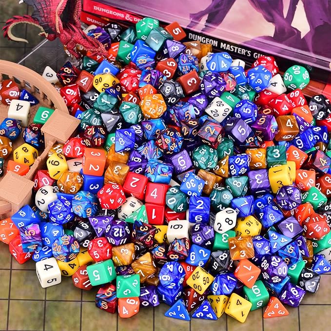 Extended RPG Dice Set 15 x 31 Polyhedral Dice (465pcs) for DND Tabletop Role-Playing Games (15 Colors - Classic)