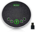 Bluetooth Speakerphone Conference Microphones, Wireless Conference Speaker 360°Voice Pick up with 4 AI Noise Cancellation Mics USB/Dongle/Bluetooth Connection 8 Hour Call Time for 8-12 People