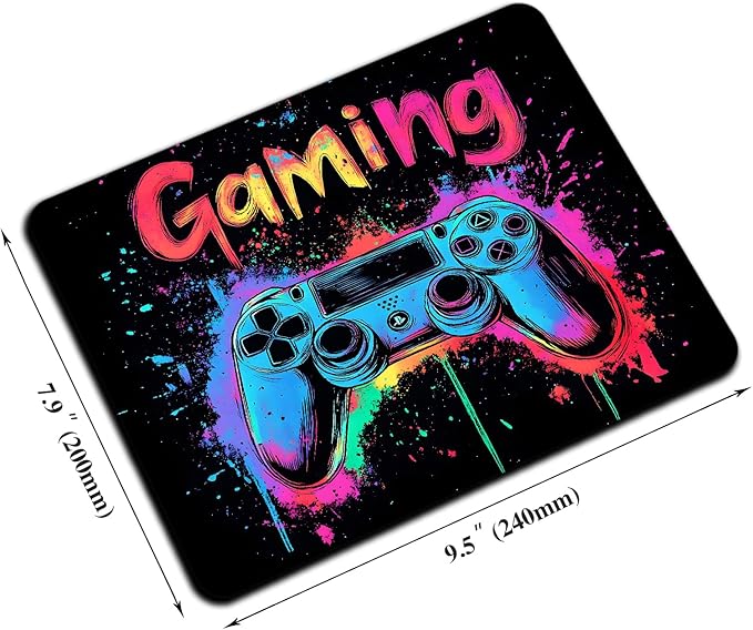 Mouse Pad, Cute Gaming Controller Mouse Pads for Desk, 9.5" x 7.9" Non-Slip Rubber Base Computer Mousepad with Women, Portable Square Design for Wireless Mouse and Pad Laptop Office & Travel