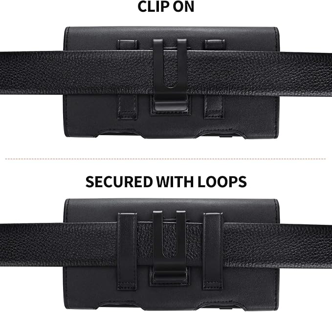 BECPLT for Samsung Galaxy S24+ S23+ S22+ 5G S23 FE 5G S21 FE 5G Holster Case, Galaxy S21+ 5G Leather Pouch Holster Case with Belt Clip Loops for Samsung Galaxy S20+ 5G S20 Plus S10 Plus S9 Plus -Black
