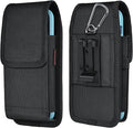 Phone Holster for Belt with Metal Clip and Magnetic Closure Compatible with iPhone 16/15/14/13/12 Pro and Non-Pro, Galaxy S25 S24 S23 S22 for Everyday Protection, M-Black