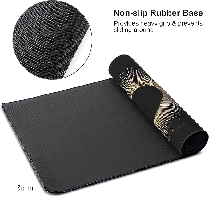Galaxy Planet Large Mouse Pad,Gaming Keyboard Desk Pad,Extended Mouse Mat Non-Slip Rubber Base with Stitched Edges for Office Game Home XL 31.5"x11.8"