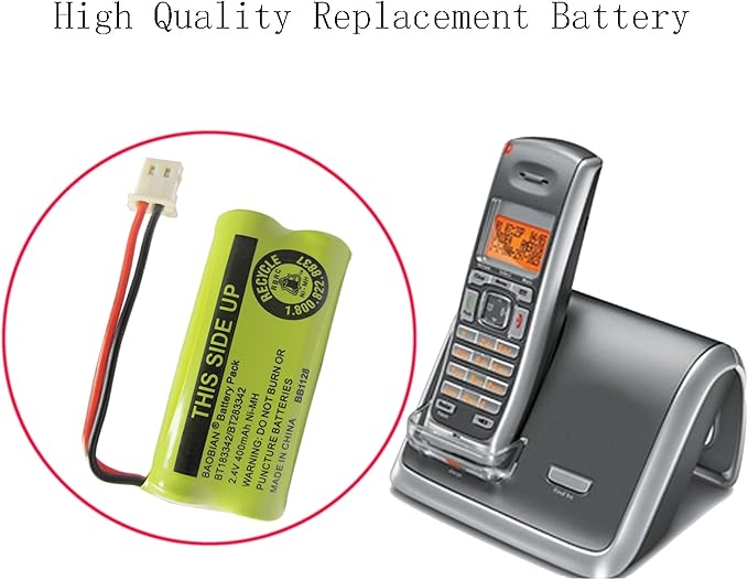 2.4V 400mAh Cordless Home Phone Battery for AT&T BT162342 BT-162342 BT166342 BT-166342 BT266342 BT-266342 BT183342 BT-183342 BT283342 BT-283342 VTech CS6329 CS6114 CS6419(Pack of 2)