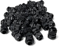 MGI SpeedWare 1/2" NPT Strain Relief Nylon Cord Grip Cable Glands, Black Plastic Grommet 5-Pack