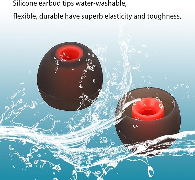Earbud Replacement Tips Silicone Earbud Tips Eartips Fit Most in-Ear Earbuds(Inner Hole 3.8mm -5.1mm) Headphone Rubber Tips Earbud Covers 9 Pairs S M L