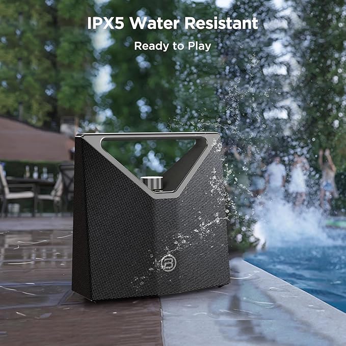 BUGANI Bluetooth Speaker Loud 80W,Waterproof Large Bluetooth Speaker Subwoofer Hi-Res Audio, 12H Playtime Party Outdoor Speakers for Camping,Beach, Gray