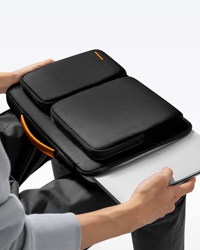 tomtoc 360 Protective Laptop Sleeve for 14-inch MacBook Pro M3/M2/M1 Pro/Max A2918 A2992 A2779 A2442 2023-2021, 13.5-14.4 Inch Surface Laptop 6/5/Studio 2/1, Water-Resistant Carrying Case